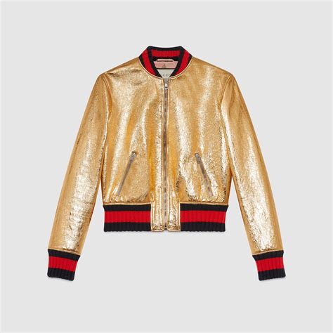 gucci female metallic leather biker jacket with stripes 2008 runway|Women's Designer Leather Clothing .